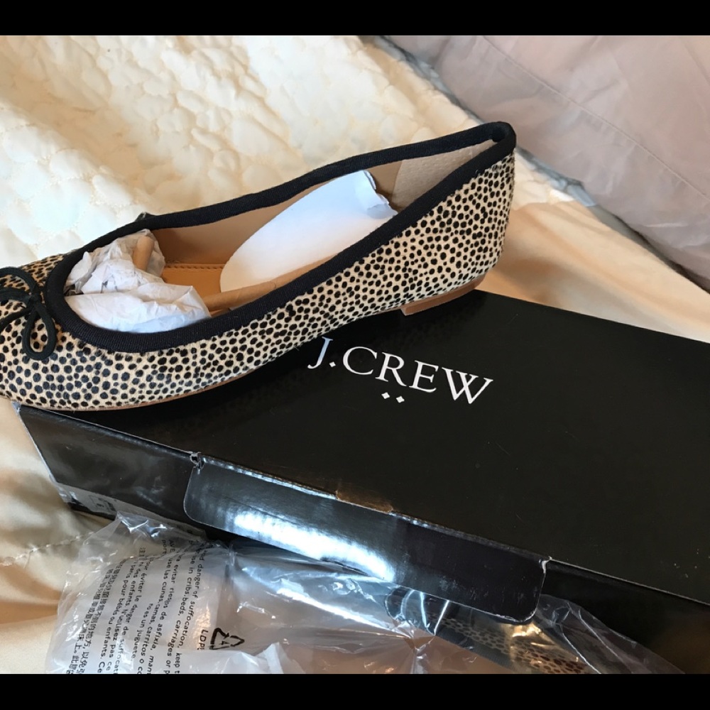 New J.crew coco calf hair ballet flates